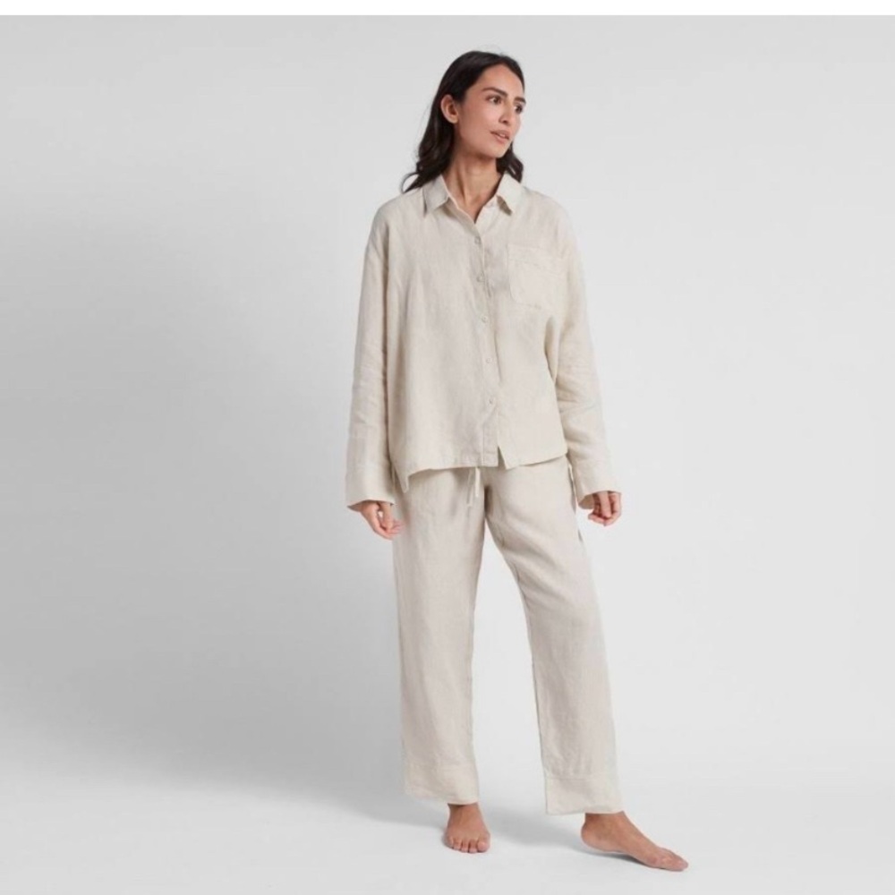 Parachute linen pajama set in bone